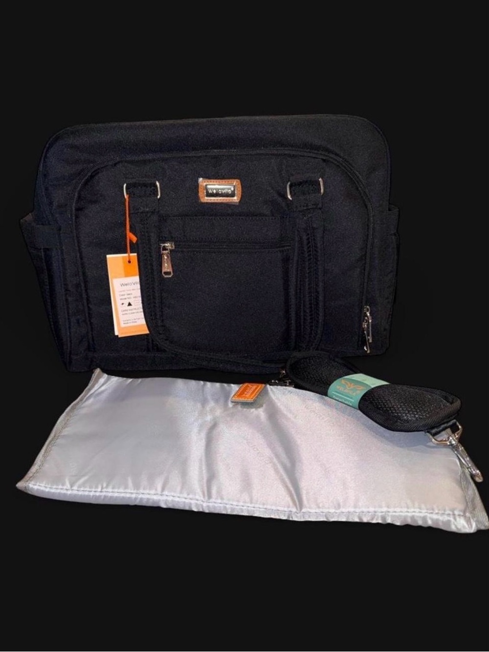WELAVILA Large Convertible Diaper Bag Tote in Black - Picture 3 of 7